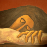 Senza Titolo - olio su tavola -  34 x 167 - anno 1988 - particolare