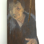 Senza Titolo - olio e iuta su tavola -  36,5 x 69 - anno 2014